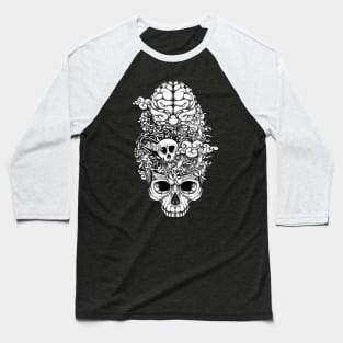 Brain Doodle BW Baseball T-Shirt